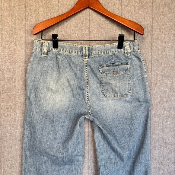 Vintage Y2K LRL Lauren Jeans Co. Western Mid Rise Wide Flare Leg Jeans Size 10 - Picture 6 of 14